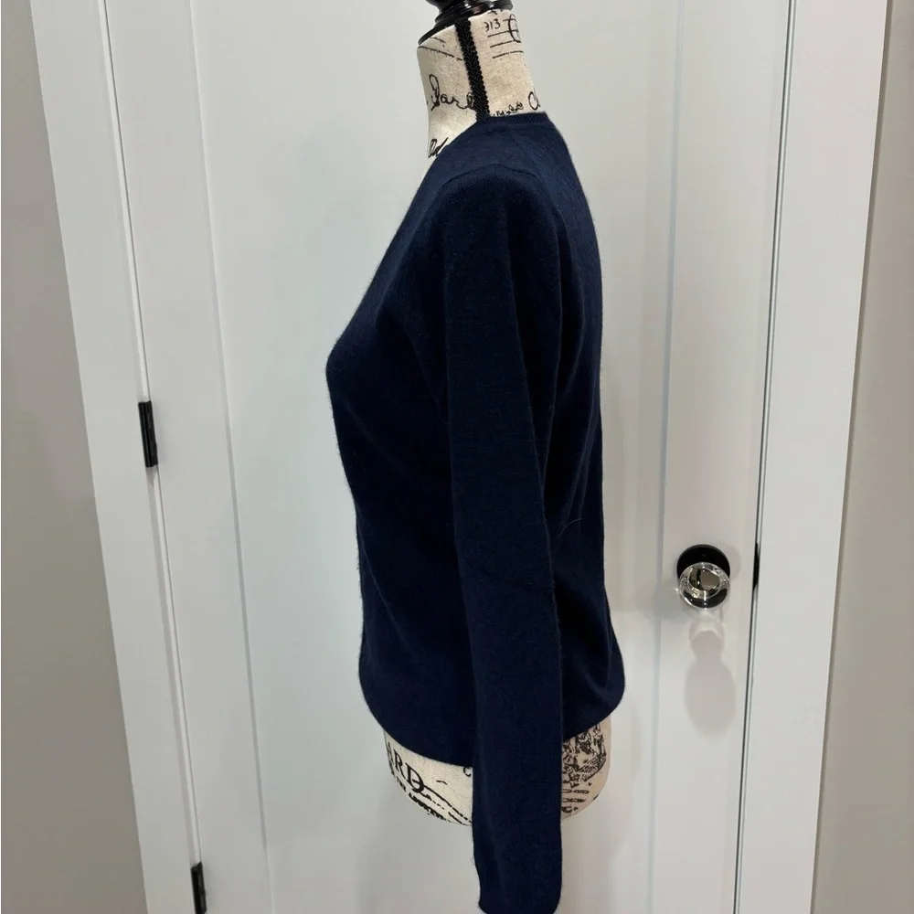 Charter Club Navy Blue Cashmere V-Neck Sweater - Picture 2 of 6